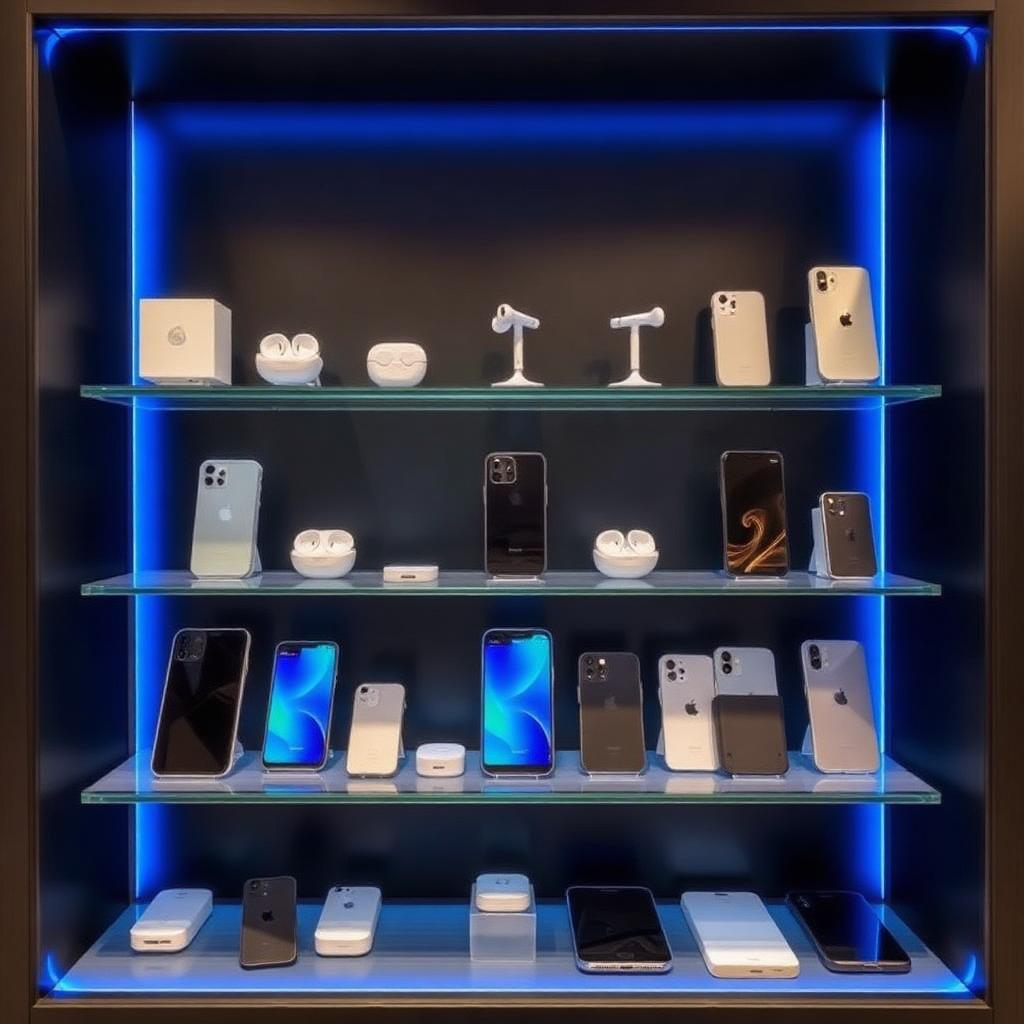Smartphones and mobile accessories displayed at Maheshwari Mobile — best mobile shop in Nagda
